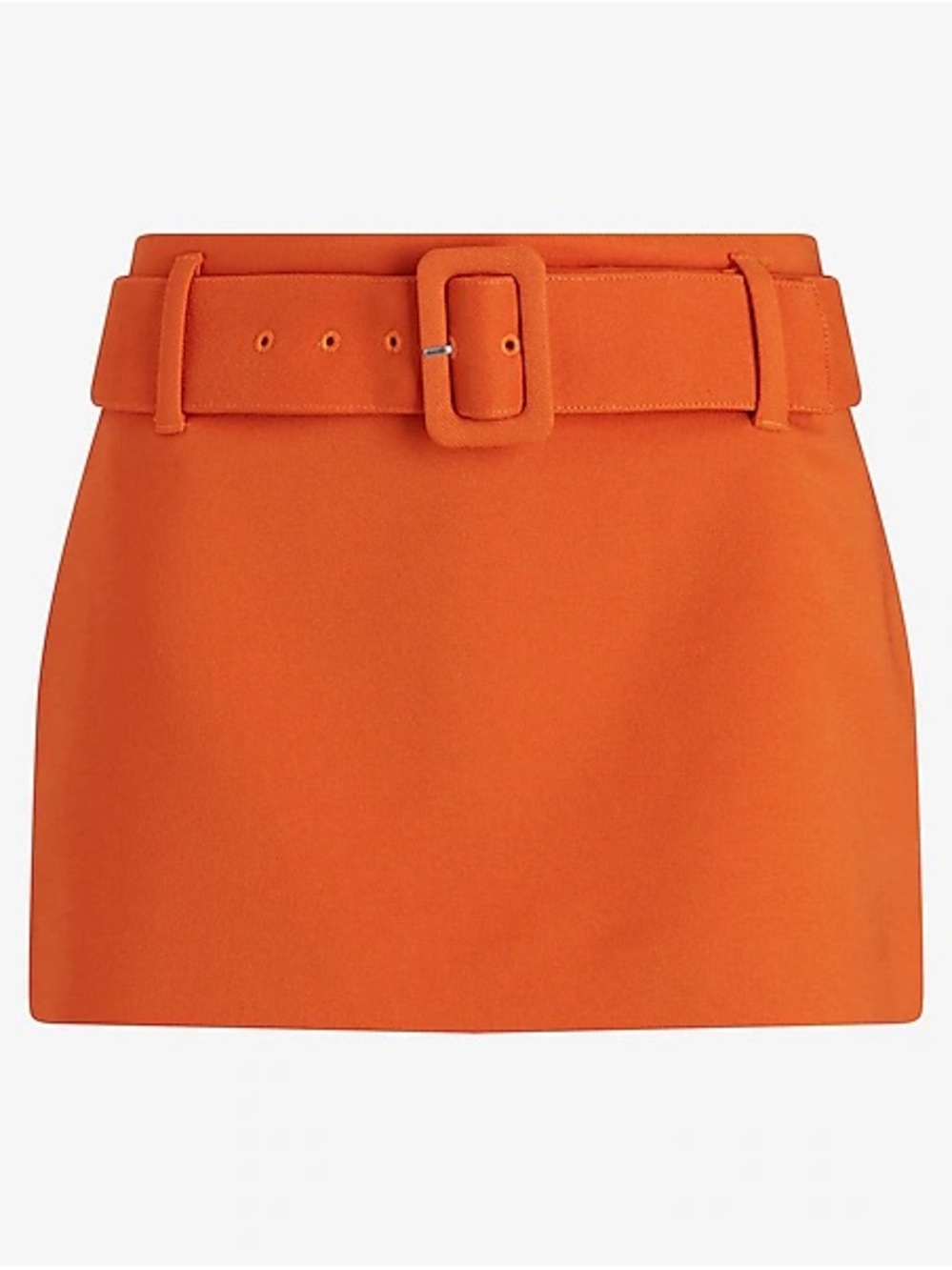 Express Low Rise Twill Belted Mini Skort in Carrot Orange